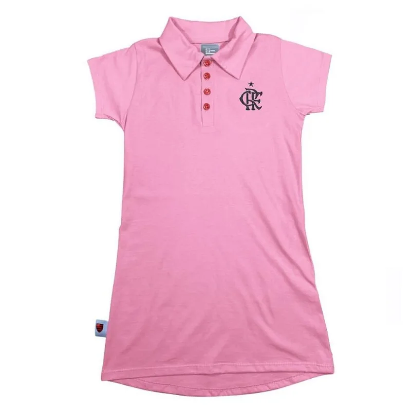 Vestido Infantil Flamengo Campeoníssimo Rosa Oficial Tam 4