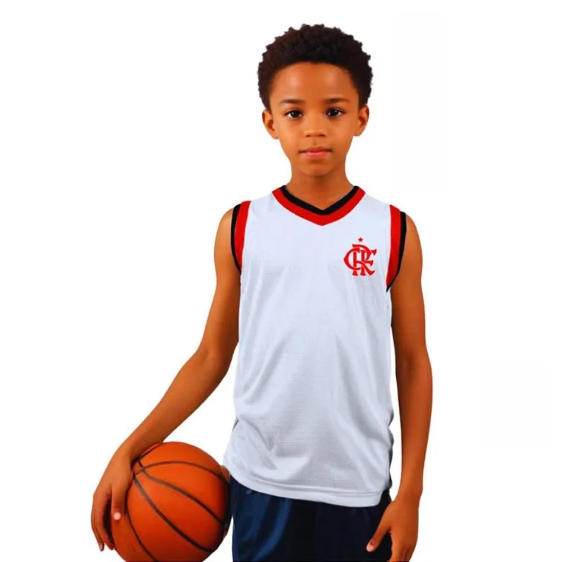 Camiseta Infantil Flamengo Regata Basket Style Oficial Tam 8