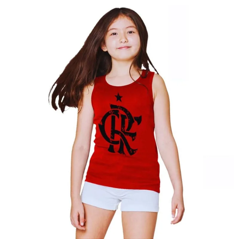 Camiseta Infantil Flamengo Regata Vermelha Oficial Tam 4