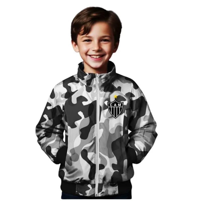 Jaqueta Infantil Atlético MG Blusa De Frio Camuflada Oficial Tam 14