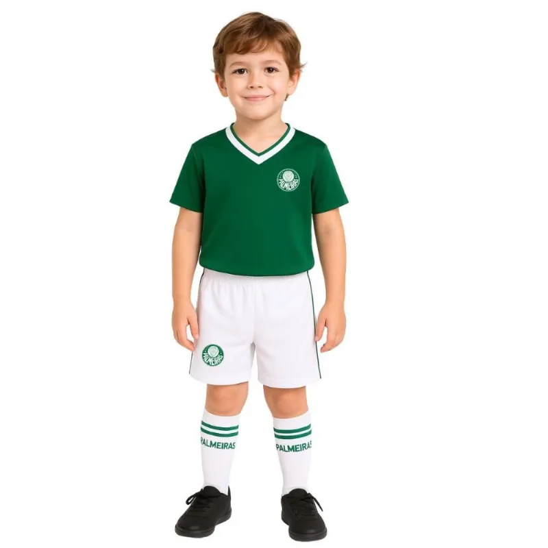 Conjunto Infantil Juvenil Palmeiras Uniforme Dry Oficial Tam 10