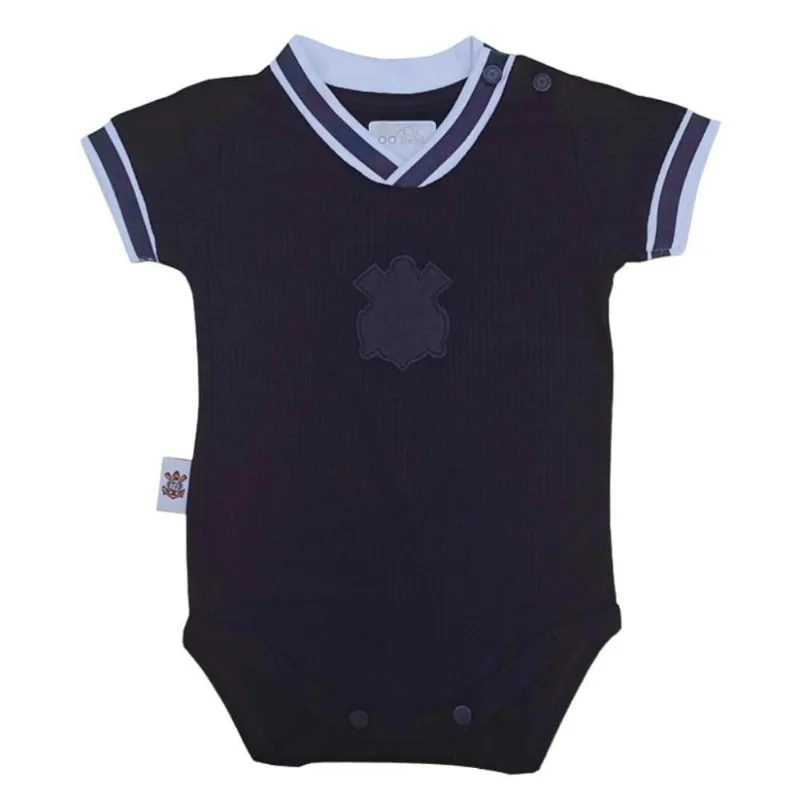 Body Corinthians Clássico Preto Escudo Preto Oficial G
