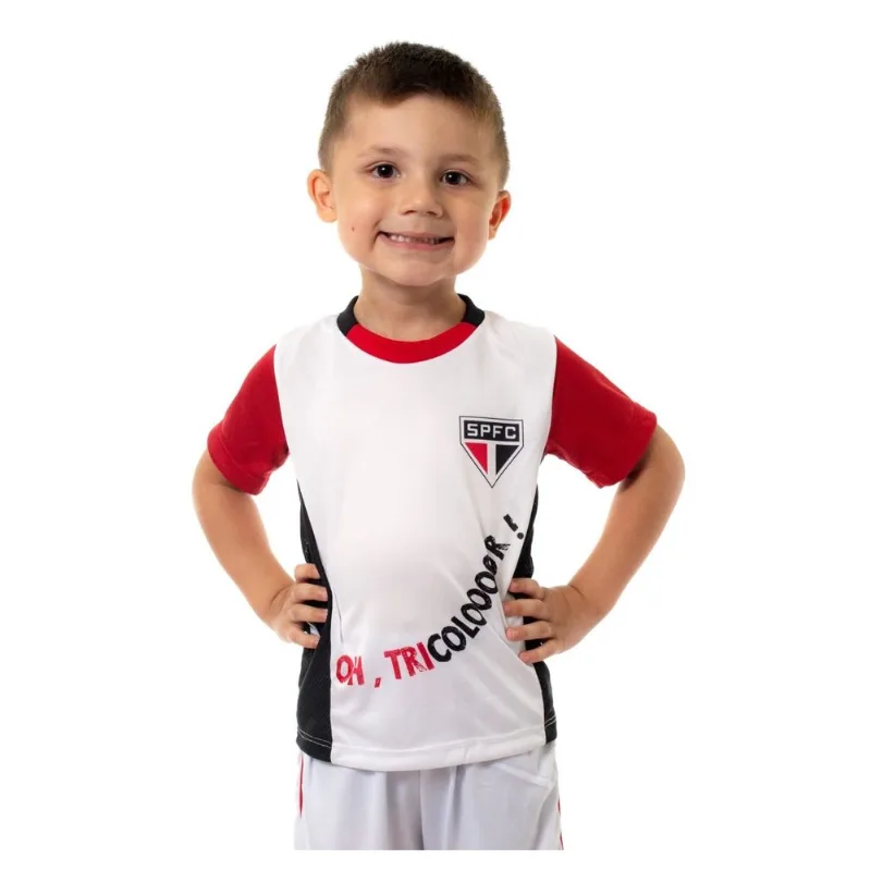 Camiseta São Paulo Infantil Oh Tricolor Oficial Tam 14 / Branco / Vermelho