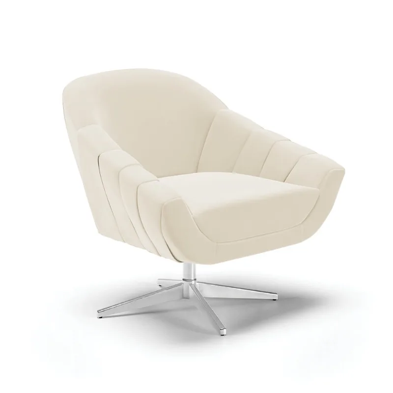 Poltrona Giratória Giovana Veludo Base Cromada - D'Rossi Sisal - DRossi
