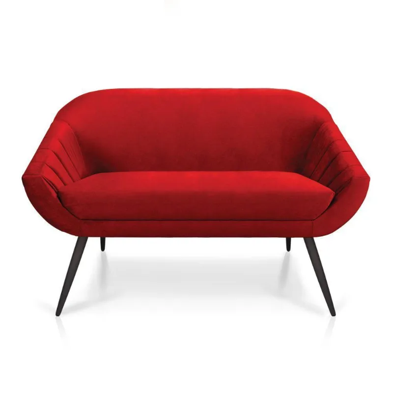 Namoradeira Giovana 02 Lugares Veludo Vermelho