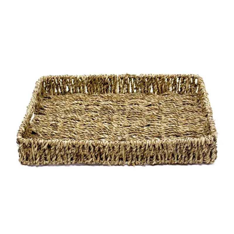 Bandeja Decorativa de Palha Retangular 6x36x38 Cm - D'Rossi - DRossi