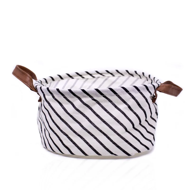 Cesto Decorativo Multiuso Organizador Listrado 15x26x26 Cm - D'Rossi - DRossi