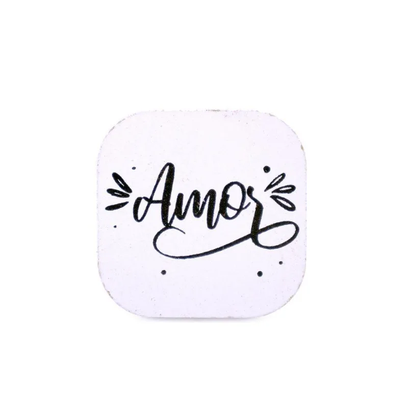Suporte De Madeira Amor Branco 6x6x5 Cm - DRossi