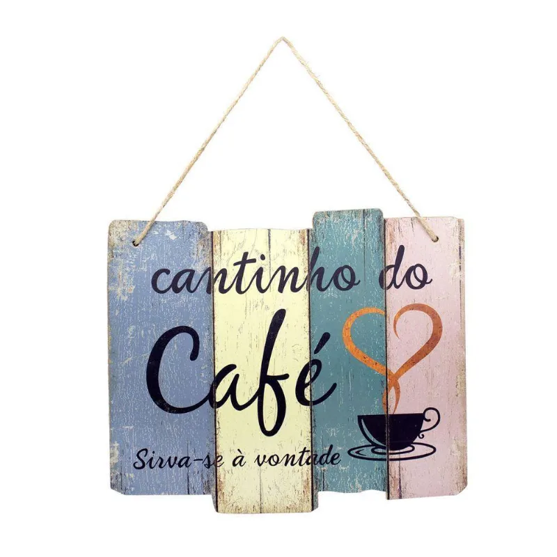 Quadro De Madeira Cantinho Do Café 25,5x30x1,5 Cm