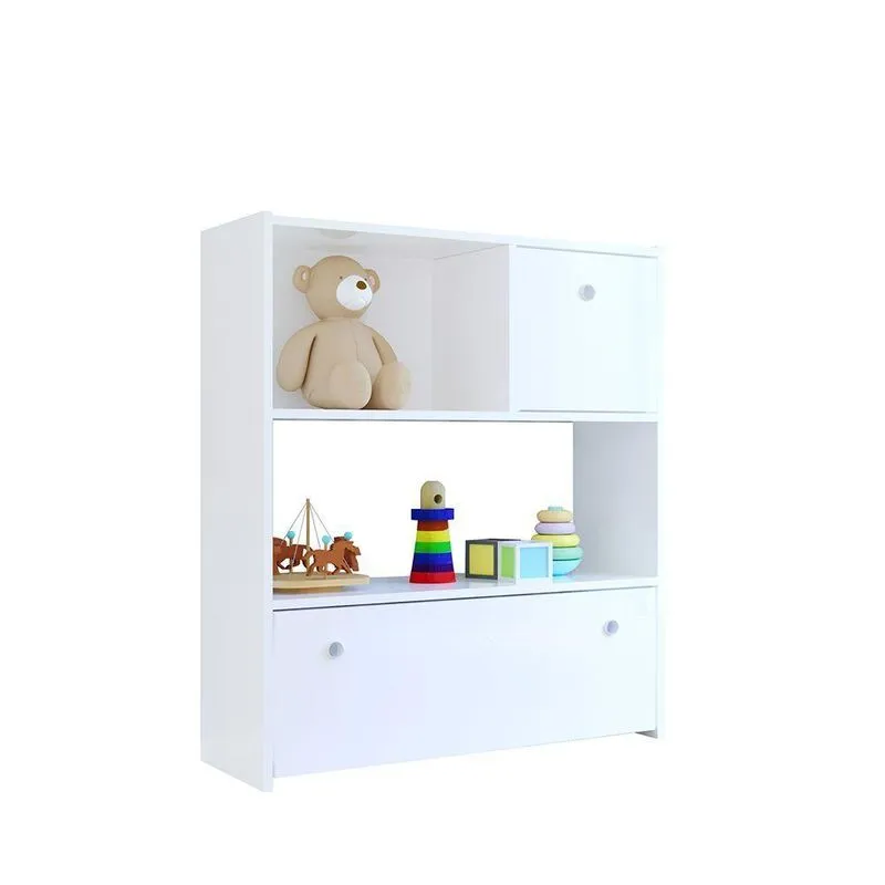 Estante Infantil Organizadora Com Nichos E 02 Gavetas Branco