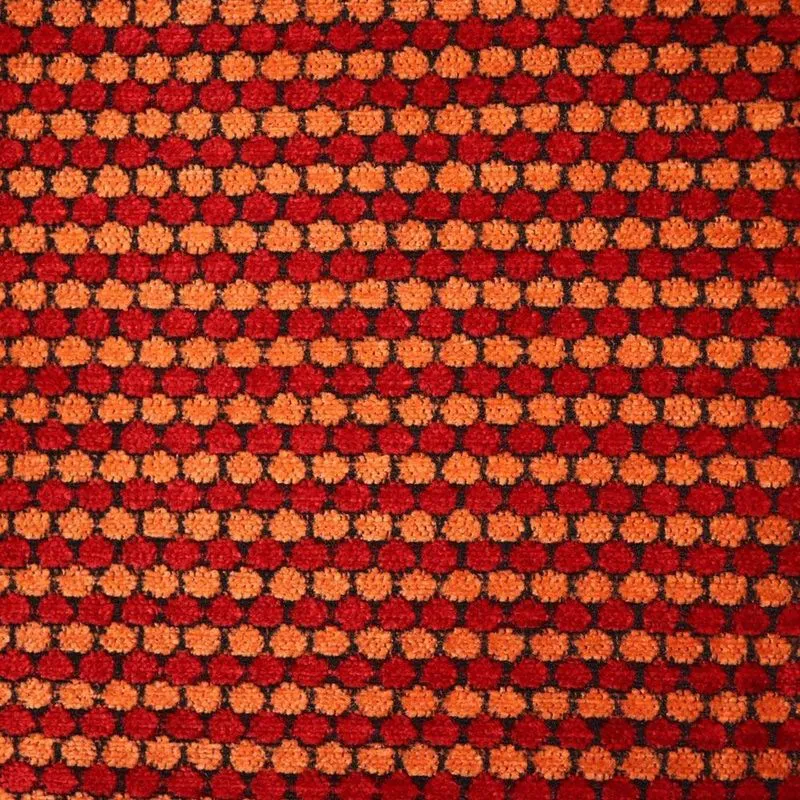 Tecido Jacquard Estampado Bolhas Vermelho E Laranja A90 01 Metro - D'rossi