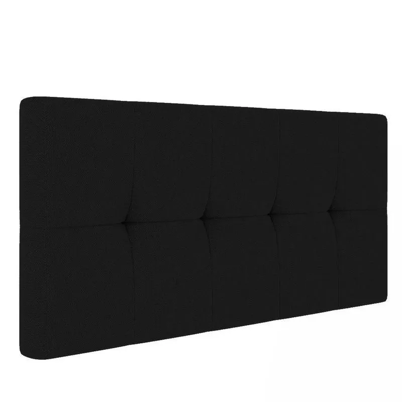 Cabeceira Painel Nina Para Cama Box Casal 140 Cm Linho Cor A79 Preto