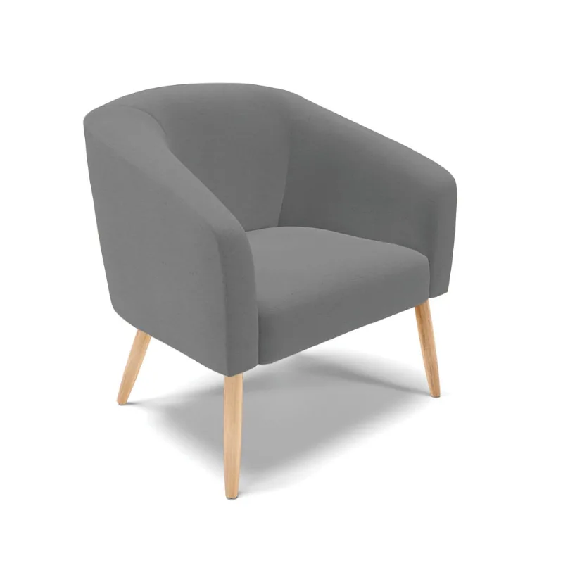Poltrona Decorativa Pé Palito Natural Stella Linho D03 - D'Rossi A26 Grafite - DRossi