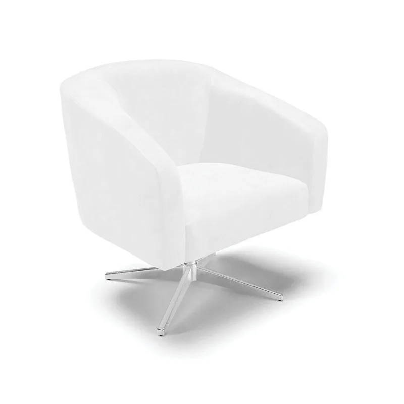 Poltrona Giratória Stella Corano Base Cromada Branco