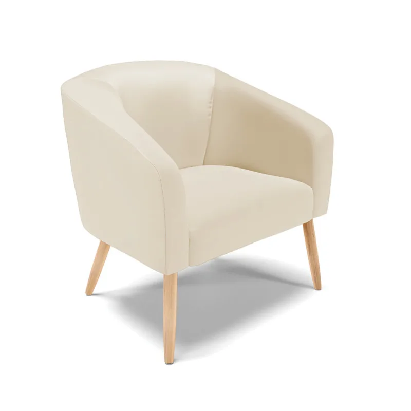 Poltrona Decorativa Pé Palito Natural Stella Sintético Bege D03 - D'Rossi - DRossi