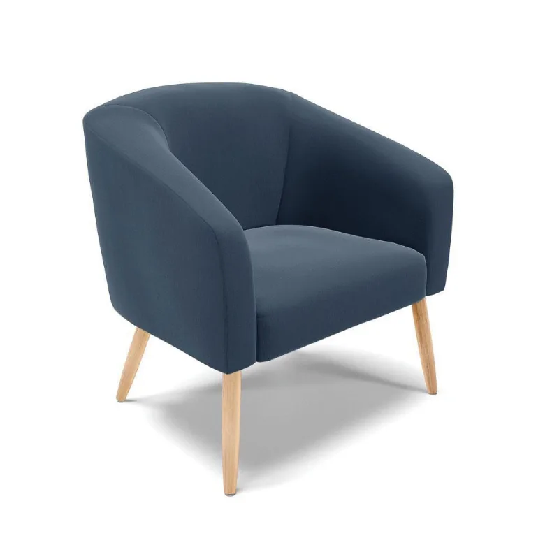 Poltrona Suede Pés Palito D'rossi Azul Marinho