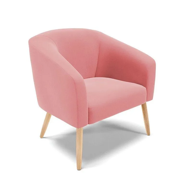Poltrona Suede Rosê Pés Palito D'rossi