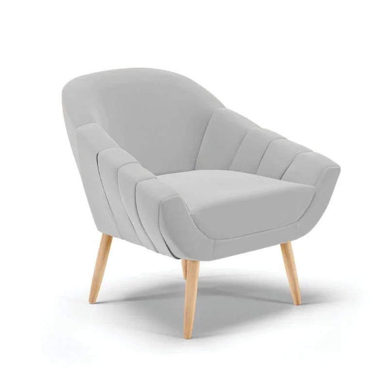 Poltrona SuePés Palito Natural Cinza