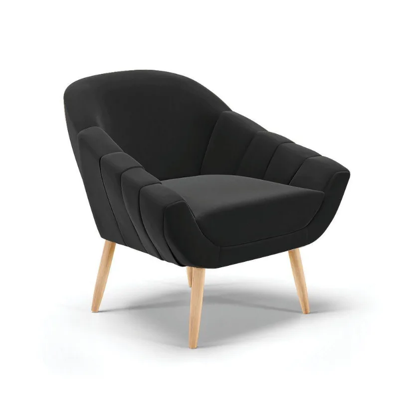 Poltrona SuePés Palito Natural Preto