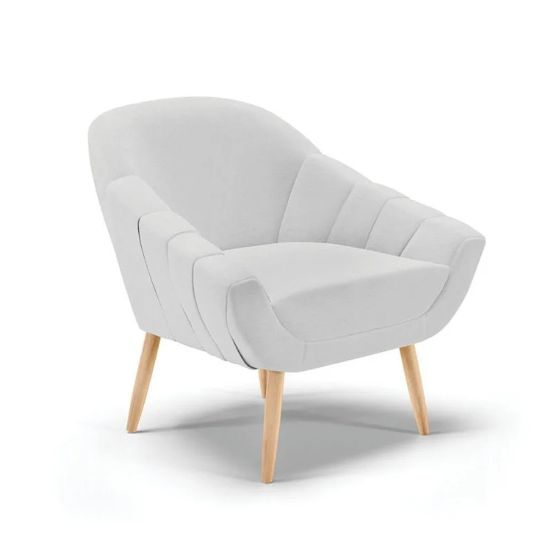 Poltrona Giovana Linho Natural A05 Cinza