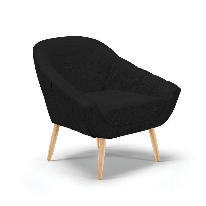 Poltrona Giovana Veludo Preto A81 Luxo Natural