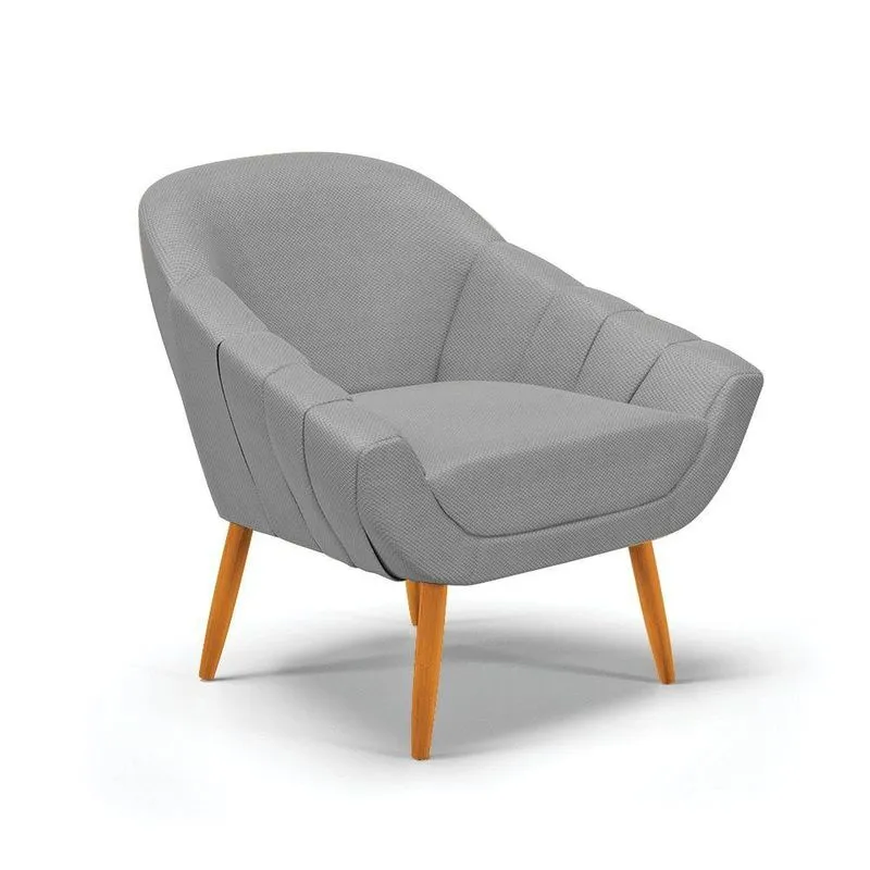 Poltrona Giovana Veludo Grafite A131 Luxo Castanho