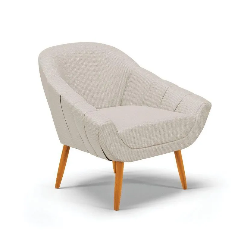 Poltrona Giovana Veludo Prata A130 Luxo Castanho
