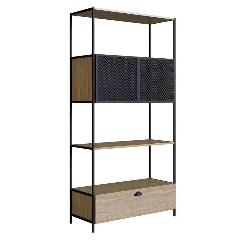Estante 01 Porta New 180 Cm Hanover E Preto - D'rossi - DRossi