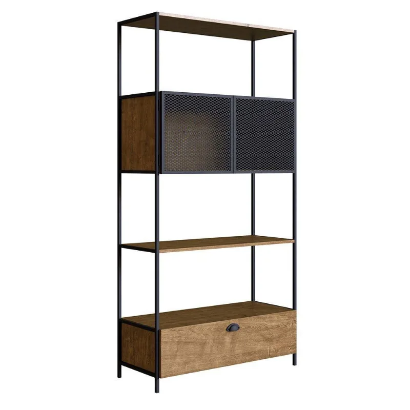 Estante 01 Porta New 180 Cm Vermont E Preto - D'rossi - DRossi