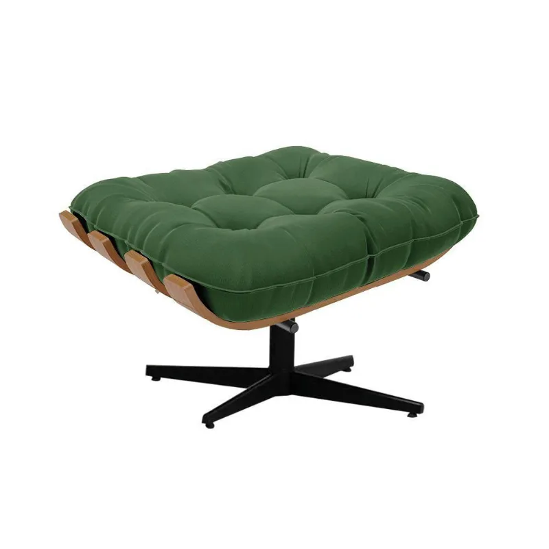 Puff Giratório Costela Suede Verde