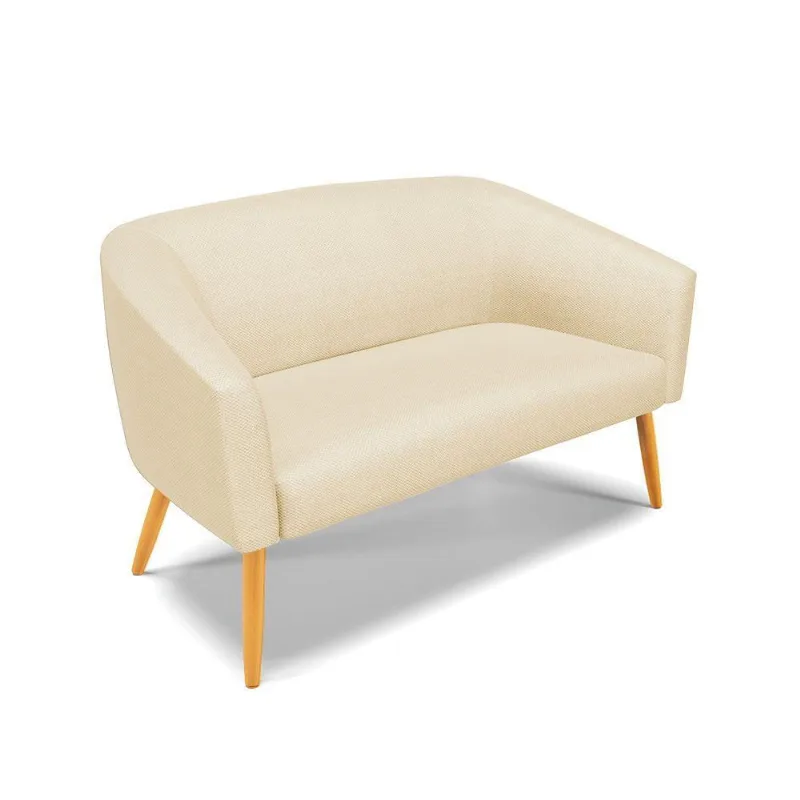 Namoradeira 02 Lugares Pés Palito Castanho A129 Off White