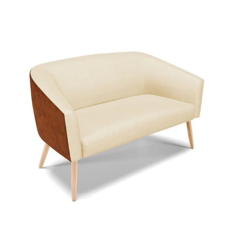 Namoradeira Stella Corano Nozes Com Veludo Off White A129