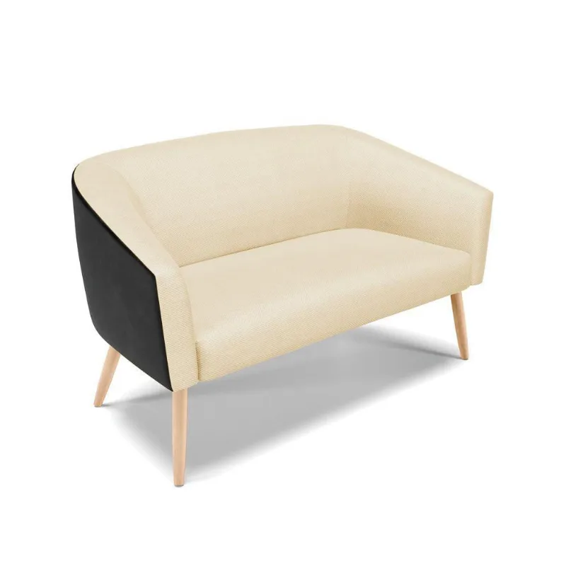 Namoradeira Stella Corano Preto Com Veludo Off White A129