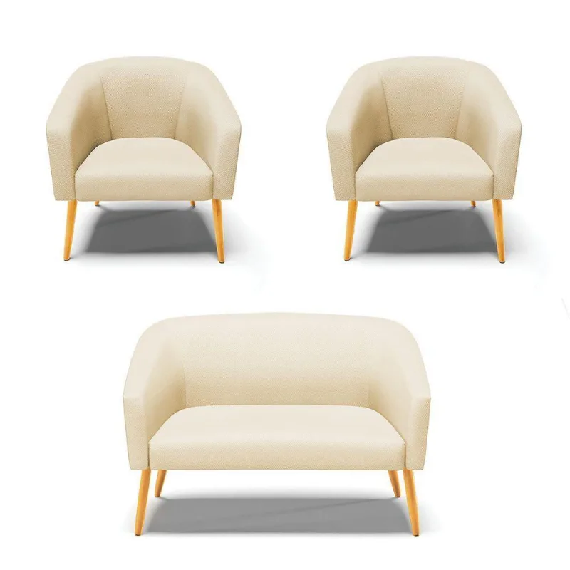 Kit 01 Namoradeira 02 Lugares E 02 Poltronas Off White A129