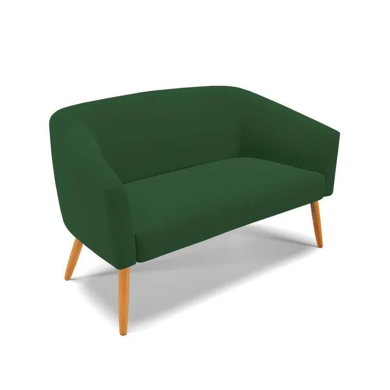 Namoradeira Veludo Verde Pés Palito Castanho