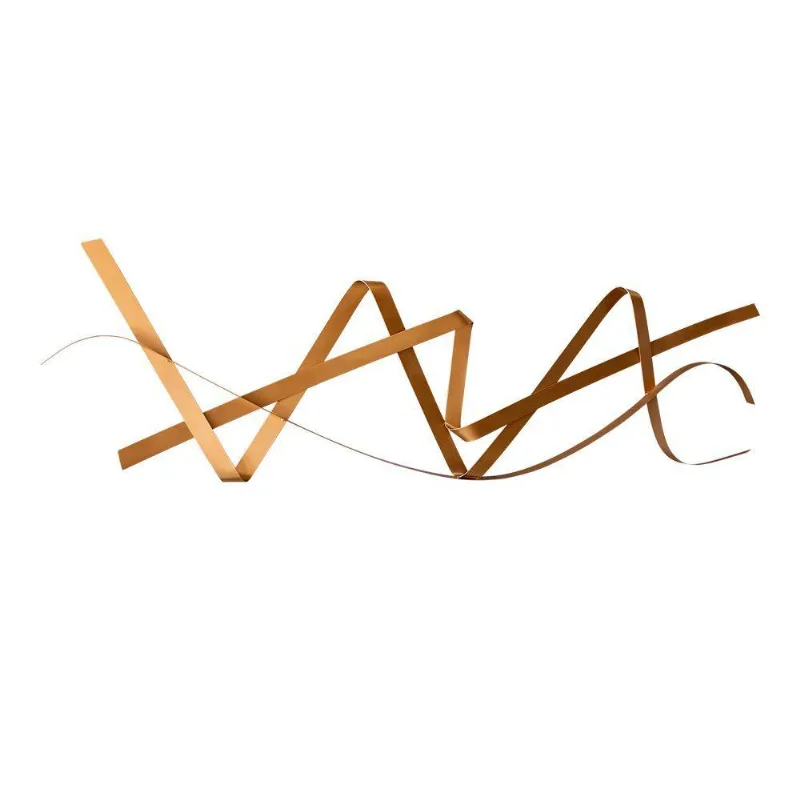 Escultura Decorativa Artesanal Horizontal 03 Dourado 1,80M -
