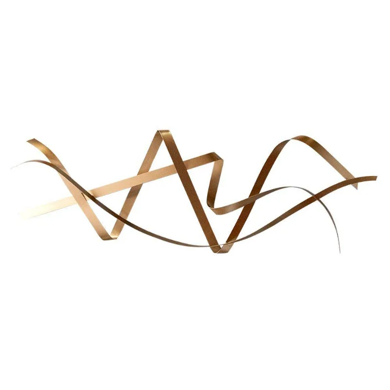 Escultura Decorativa Artesanal Horizontal 03 Dourado 1,60M -