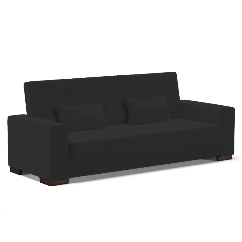Sofá Cama Casal 3 Lugares 210cm Lisboa Veludo D03 - D'Rossi Preto - DRossi