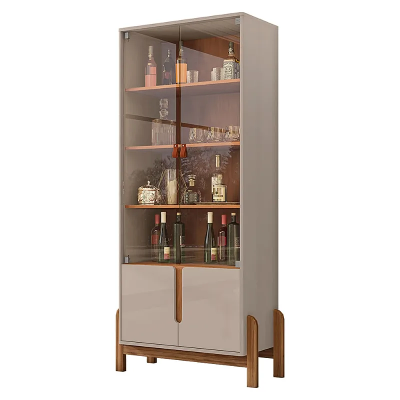 Cristaleira 02 Portas Lia 180 cm Off White e Cedro - D'Rossi - DRossi