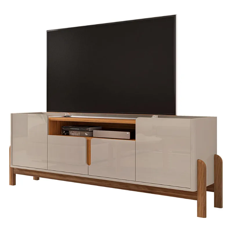 Rack 04 Portas Ayumi 190 cm Off White e Cedro - D'Rossi - DRossi