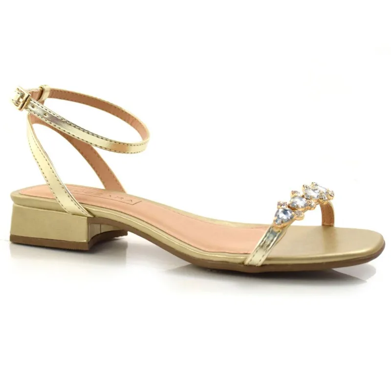 Sandália de Salto Baixo Suzzara Amarelo 54005 34