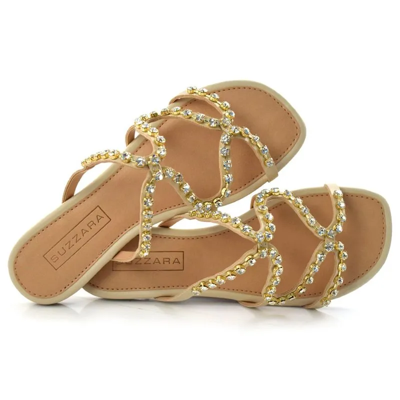 Tamanco Rasteira Feminino Suzzara Creme 46211 35
