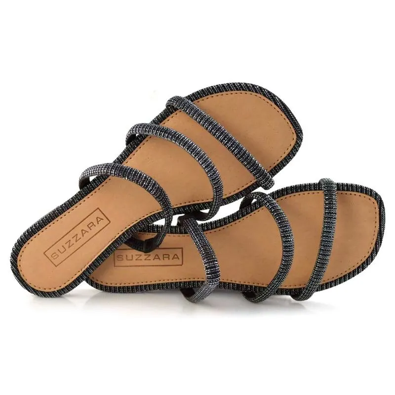 Tamanco Rasteira Feminino Suzzara Preto 46237 35