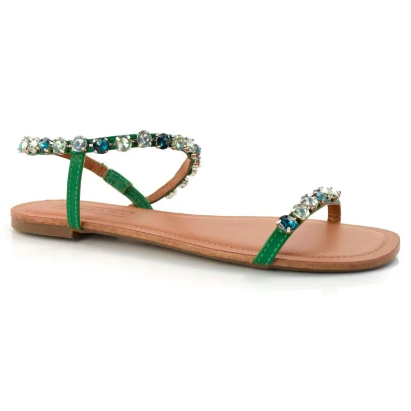 Sandália Rasteira Feminina Suzzara Verde 56228 39