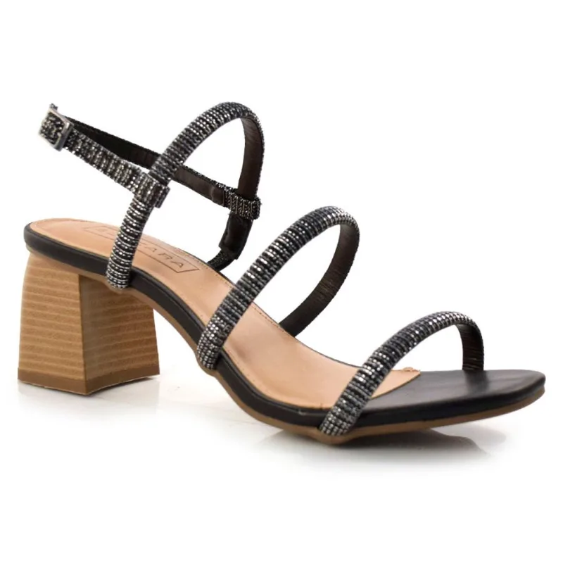 Sandália Feminina com Salto Bloco Suzzara Preto 55008 37
