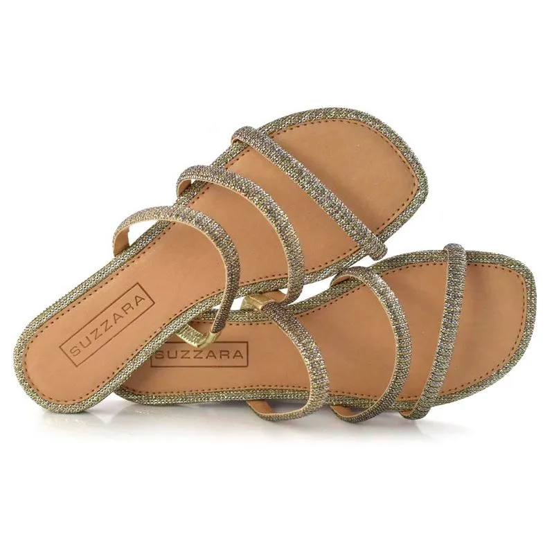 Tamanco Rasteira Feminino Suzzara Dourado 46237 34