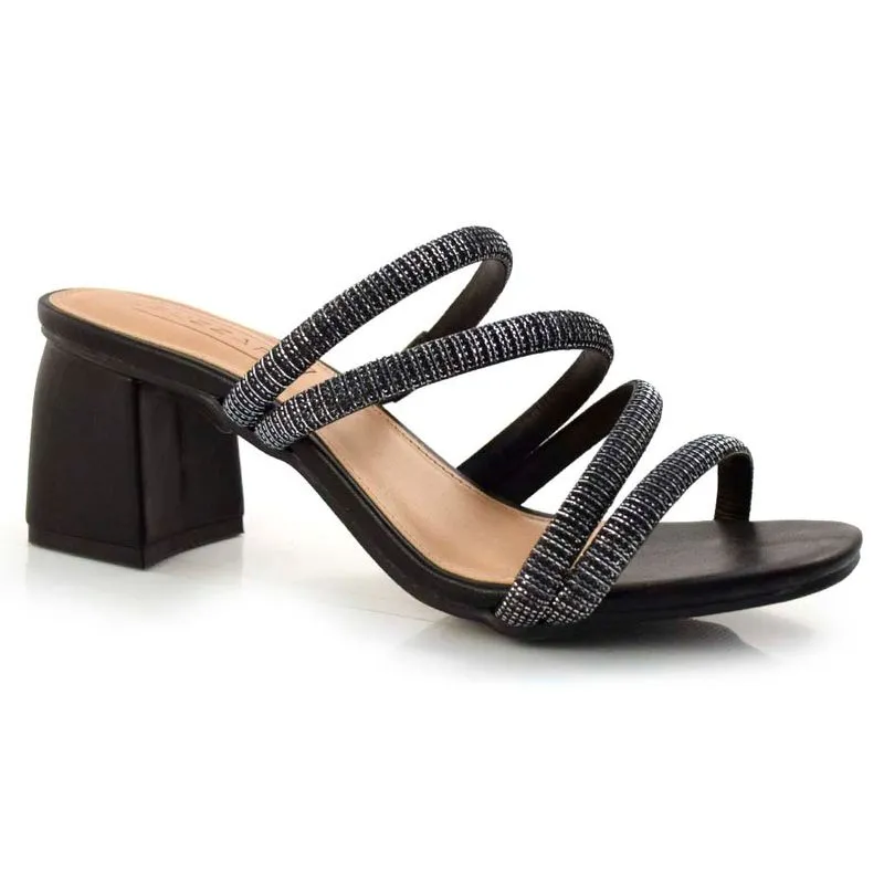Tamanco Feminino com Salto Bloco Suzzara Preto 57018 38