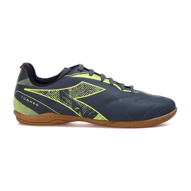 Chuteira Unissex Diadora Torneo Futsal Chumbo e Preto CHUMBO/PRETO/AMARELO NEON - 42 - Diadora