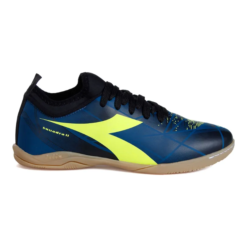 Chuteira Unissex Diadora Squadra II X Futsal Azul e Preto AZUL/PRETO/AMARELO NEON - 41 - Diadora