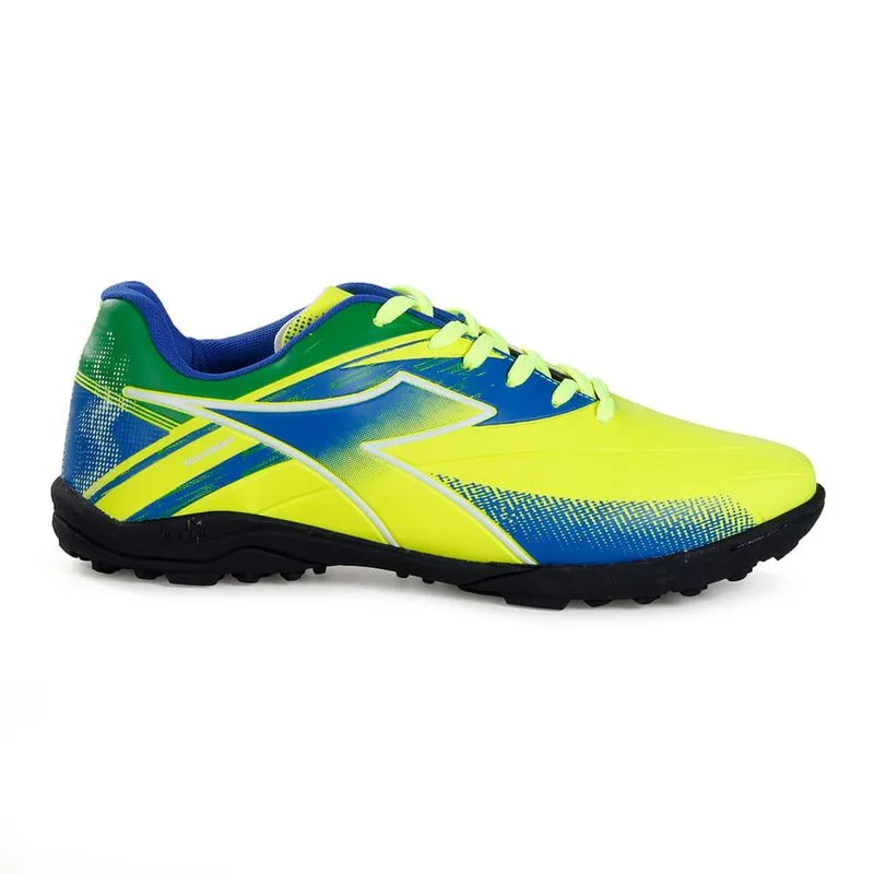 Chuteira Society Diadora Mondiale II Amarelo Neon Masculina AMARELO NEON/AZUL/VERDE - BRASIL - 43